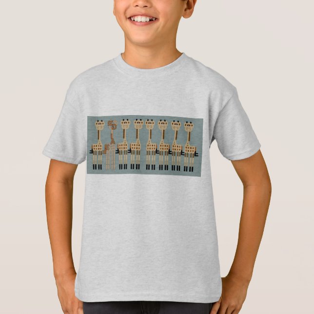 Camiseta GIRAFAS no azul (Frente)