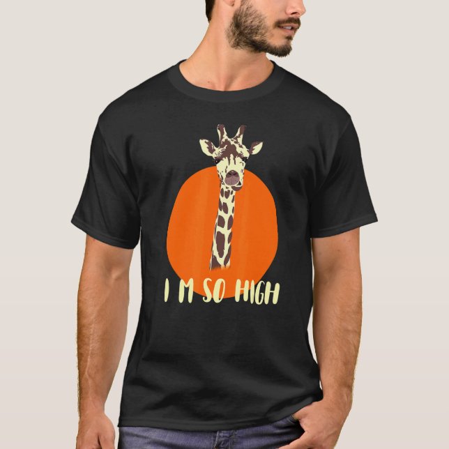 Camiseta Giraffe Africa animal long high saying humour (Frente)