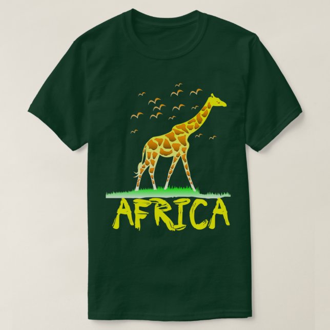 Camiseta Giraffe Africa Safari designs de roupas para (Frente do Design)