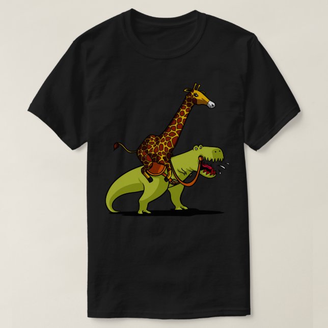 Camiseta Giraffe Andando TRex Dinossaur (Frente do Design)