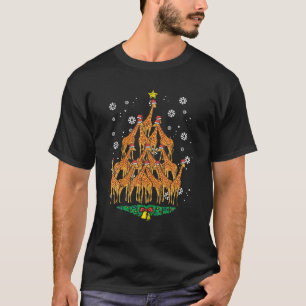 Camiseta Giraffe Árvore de Natal Animal Xmas Pjs Pajamas W