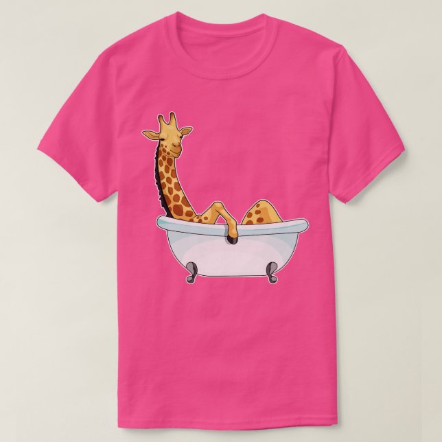 Camiseta Giraffe Bath Bathtub (Frente do Design)