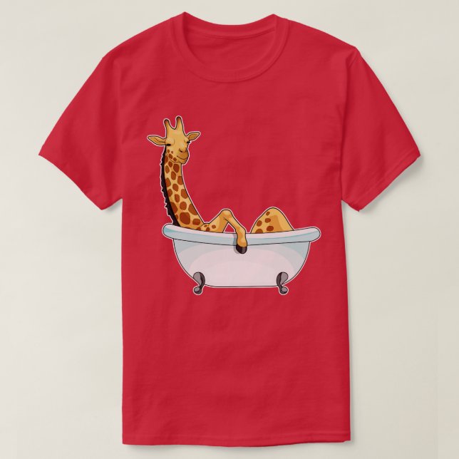 Camiseta Giraffe Bath Bathtub (Frente do Design)