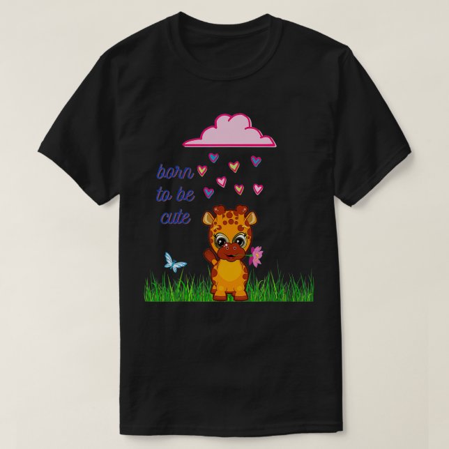 Camiseta Giraffe born to be cute  (Frente do Design)