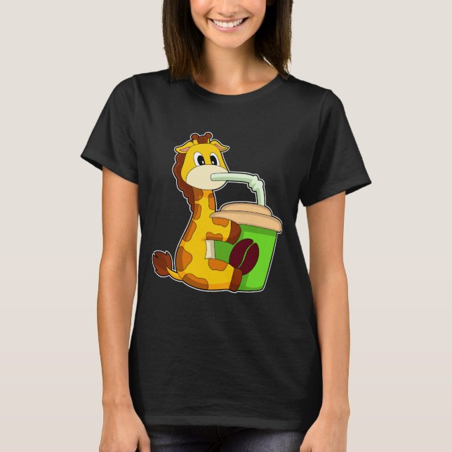 Camiseta Giraffe Café Coffee caneca (Frente)