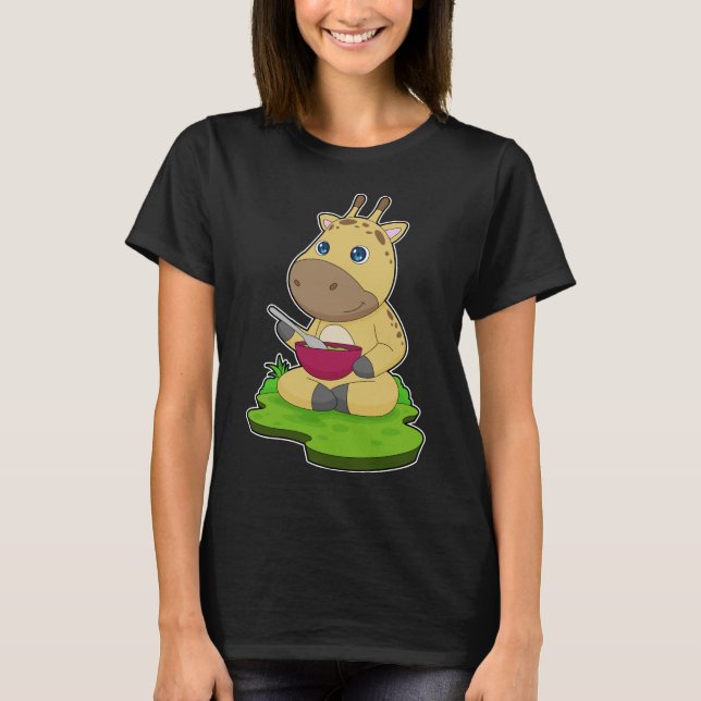 Camiseta Giraffe Comida Bowl (Frente)