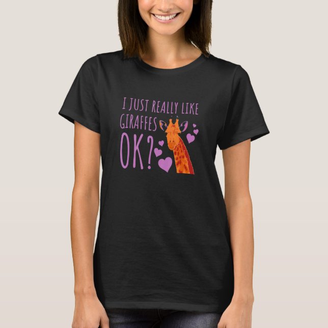 Camiseta Giraffe cute i just really like giraffes (Frente)