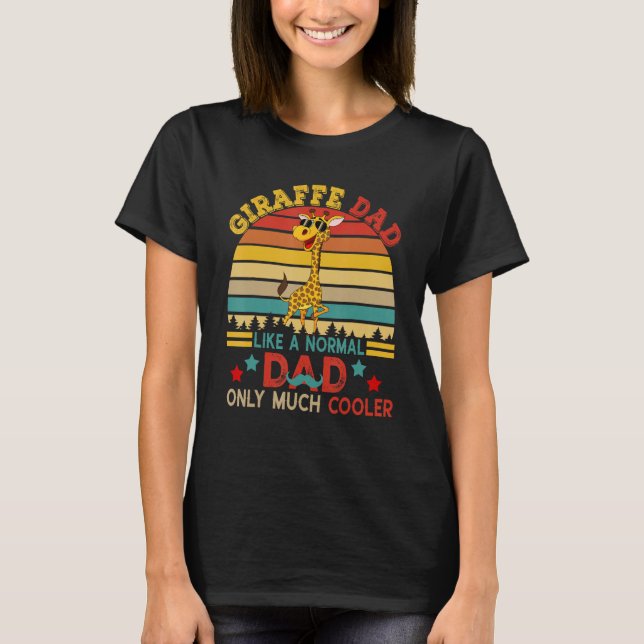 Camiseta Giraffe Dad Definition Much Cooler Cute Giraffe Su (Frente)