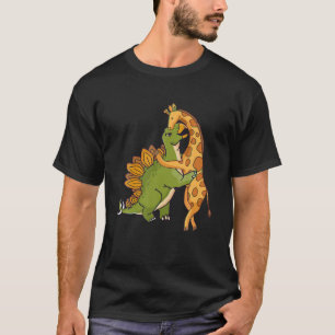 Camiseta Giraffe Dinosaur Hug Love Dino Animais Safari Hall
