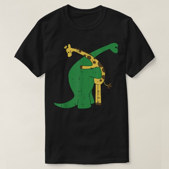 Camiseta Giraffe Dinosaur Hug Love Dino Animais Safari Hall (Frente do Design)