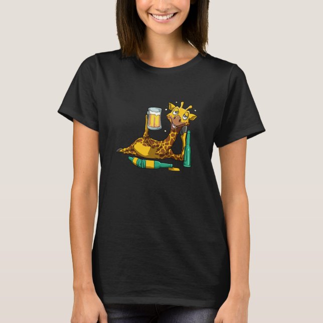 Camiseta Giraffe drinking Beer (Frente)