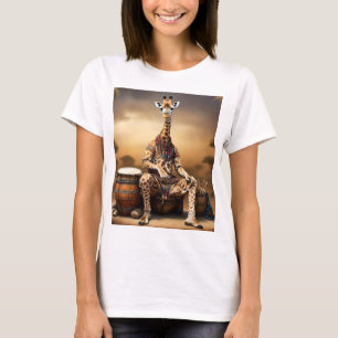Camiseta Giraffe Grooves: Uma Serenata de Bongo na Savana,