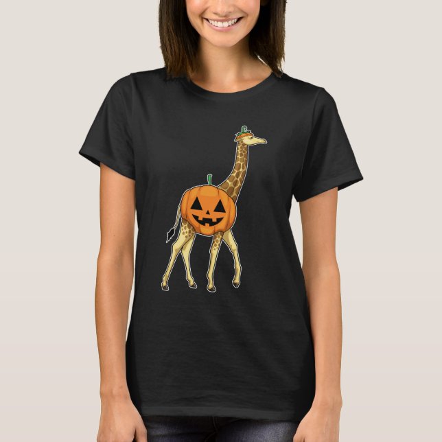 Camiseta Giraffe Halloween Pumpkin (Frente)