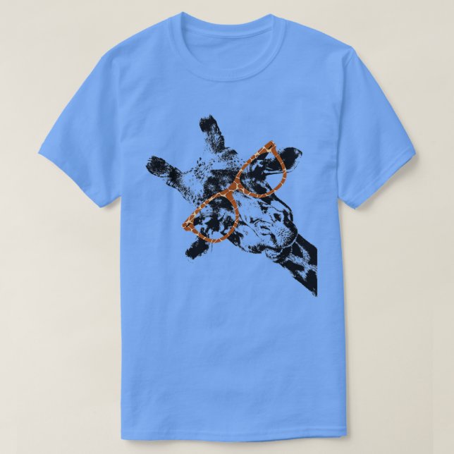 Camiseta Giraffe Hipster Giraffe Pattern Print Glasses (Frente do Design)