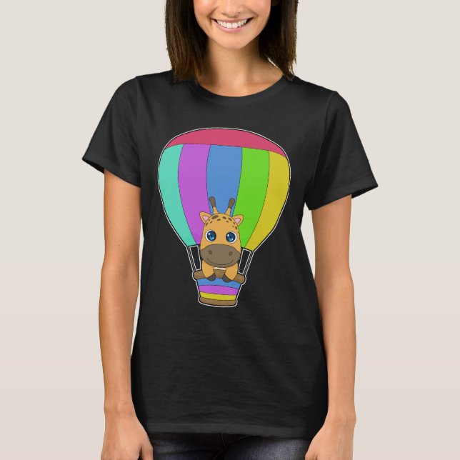 Camiseta Giraffe Hot air balloon (Frente)