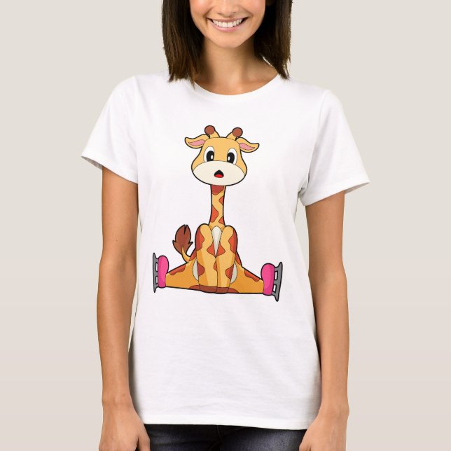 Camiseta Giraffe Ice skating Ice skates Winter sports (Frente)