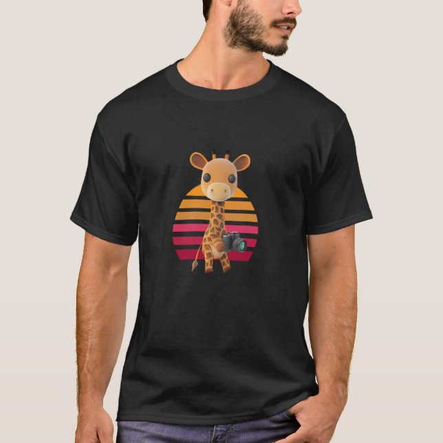 Camiseta Giraffe Photographer Sunset (Frente)
