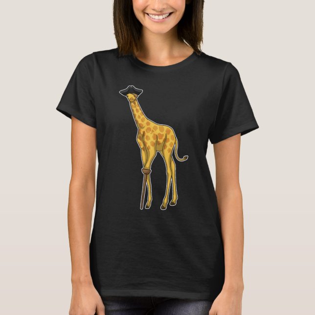 Camiseta Giraffe Pirate Chapéu (Frente)