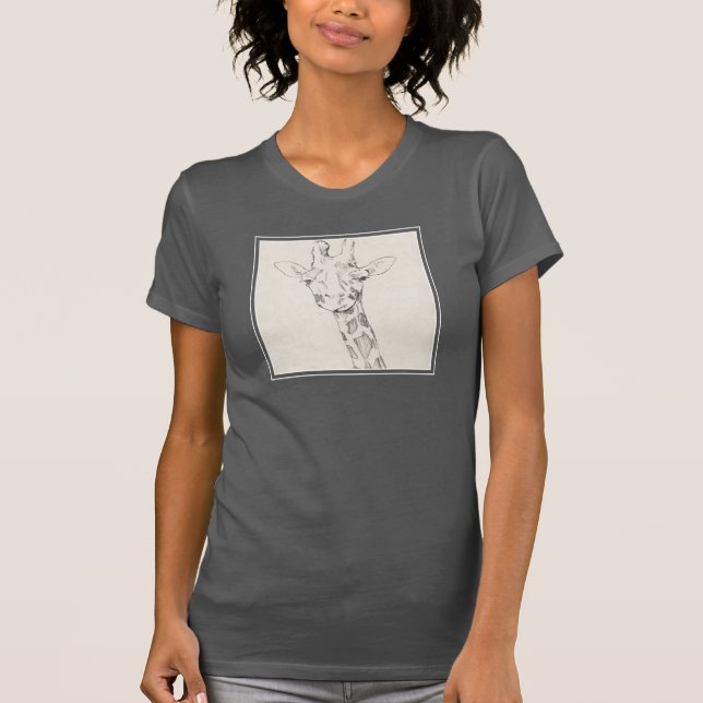 Camiseta Giraffe Portrait | Esboço (Frente)