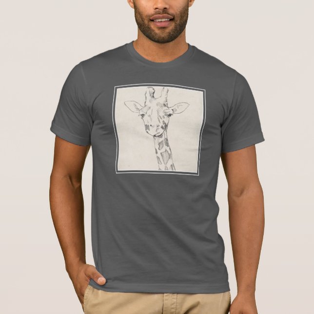 Camiseta Giraffe Portrait | Esboço (Frente)