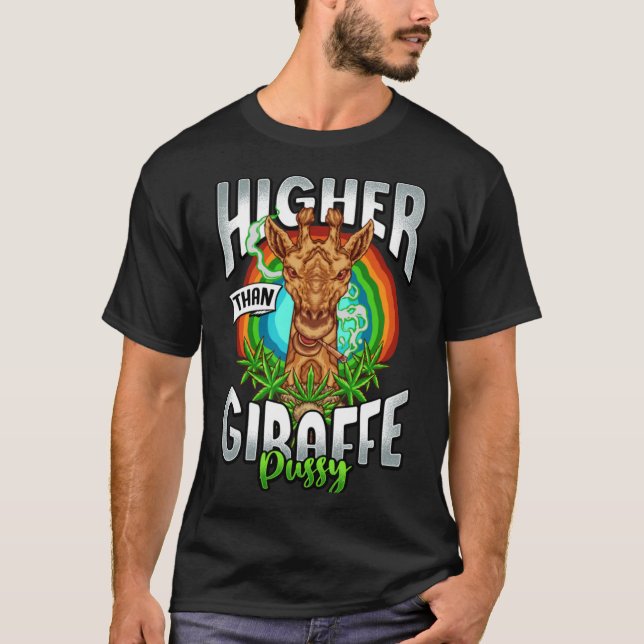 Camiseta Giraffe Pussy Funny Stoner Weed Classic T-Shirt (Frente)