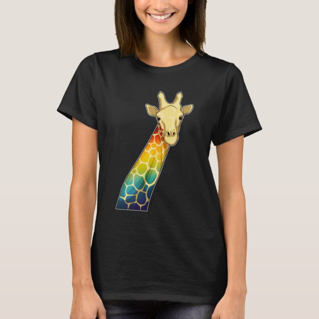 Camiseta Giraffe Rainbow (Frente)