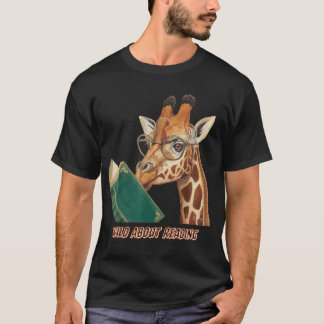 Camiseta Giraffe Reading Book Eyeglass Professores de Anima