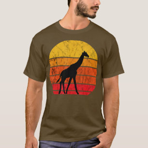 Camiseta Giraffe Retro Vintage Sunset Wildlife Safari Afric