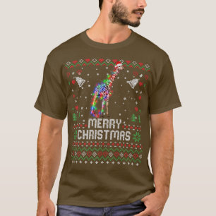 Camiseta Giraffe Santa Hat Árvore de Natal Animal