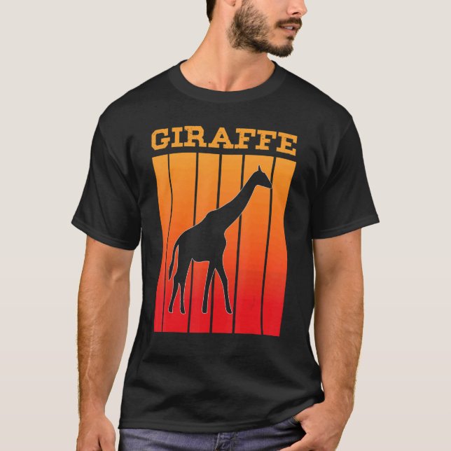 Camiseta Giraffe Shadow Silhouette Ao Sunset (Frente)