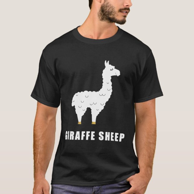 Camiseta GIRAFFE SHEEP Funny Llama Meme Animal Meme Interne (Frente)