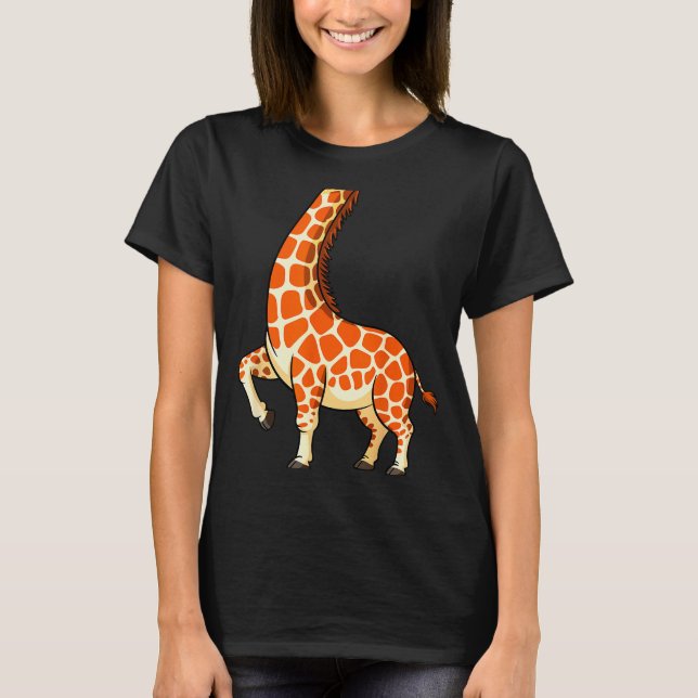 Camiseta Giraffe Shirt Adult Men Women Kids Giraffe Costume (Frente)