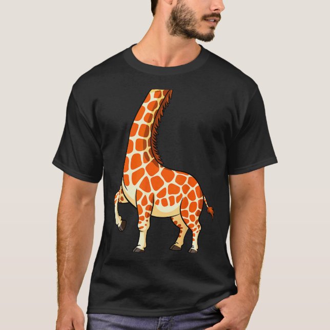 Camiseta Giraffe Shirt Adult Men Women Kids Giraffe Costume (Frente)