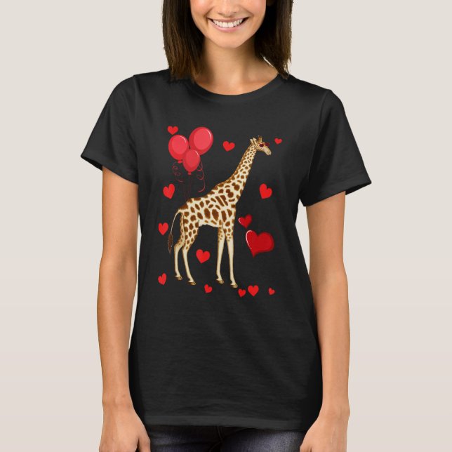 Camiseta Giraffe Valentine s Day heart Animals (Frente)
