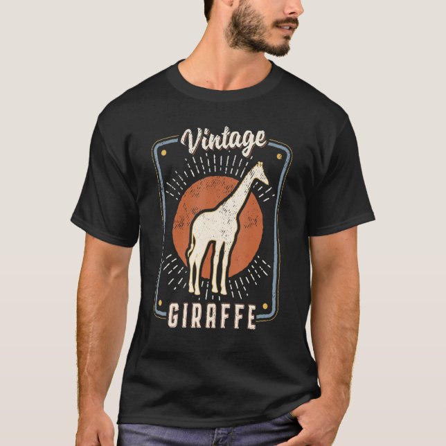 Camiseta Giraffe Vintage Retro Classic Animal Love 1 (Frente)