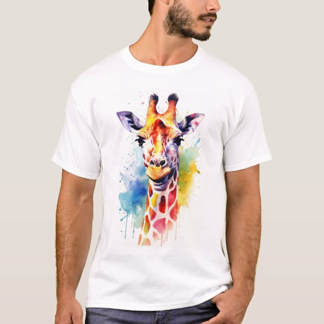 Camiseta Giraffe Watercolor (Frente)