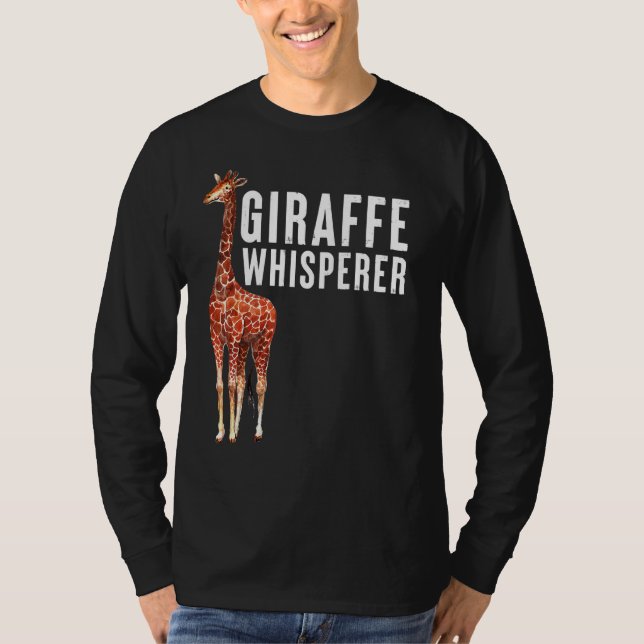 Camiseta Giraffe Whisperer Cute Animal Quote Art Design (Frente)