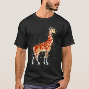 Camiseta Giraffe Wildlife Watercolor Ar