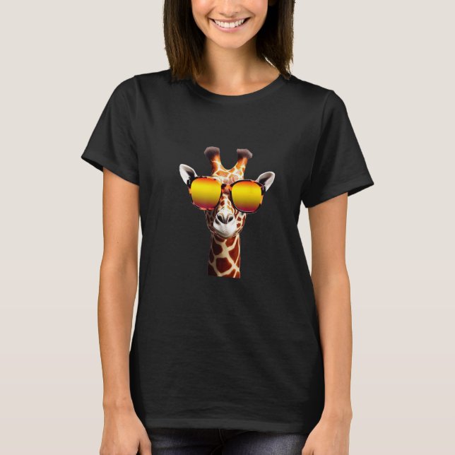 Camiseta Giraffe with Glasses for Zoo Animal  Graphic (Frente)