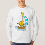 Camiseta Giraffe with Sailing boat<br><div class="desc">This design is the perfect gift for a birthday, Christmas and other celebrations. It is suitable for women, men and kids.</div>