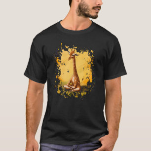 Camiseta Giraffe Yoga Meditação Namaste Animal Pintura Spla