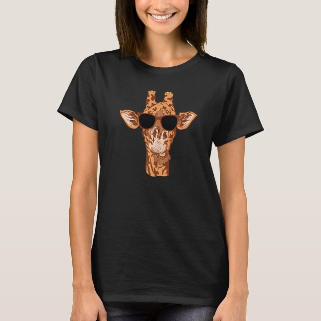 Camiseta Giraffe  Zoo Animal Giraffe Sunglass Giraffe (Frente)