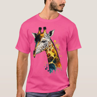 Camiseta Giraffe Zoo Safari Trips Watercolor Nature Wildlif