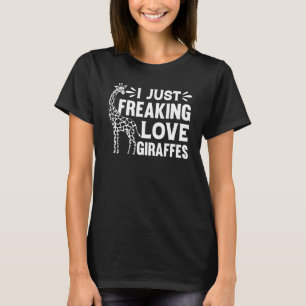 Camiseta Giraffe Zoológico Animal Giraffe Eu Só Amo Loucame
