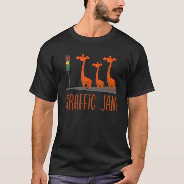 Camiseta Giraffic Jam   Cute Giraffes Traffic Safari   Pun (Frente)
