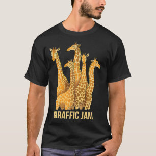 Camiseta Giraffic Jam Funny Giraffe Traffic Pun Clássico T-