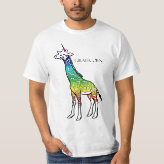 Camiseta Girafficorn - arco-íris