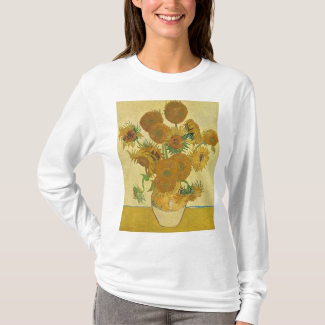 Camiseta Girassóis 1888 por Vincent van Gogh (Frente)
