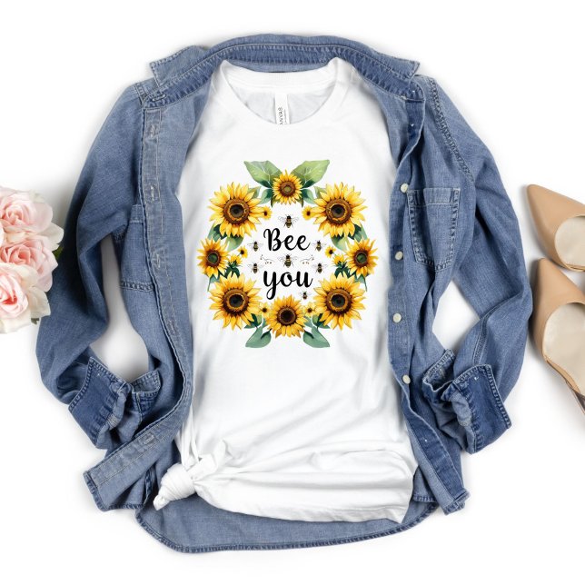 Camiseta Girassóis Abelhas Abelhas Você Bonita Trendy Inspi (Sunflowers Bees Bee You Inspirational Motivational T-shirt , Trendy Cute Rustic Country)