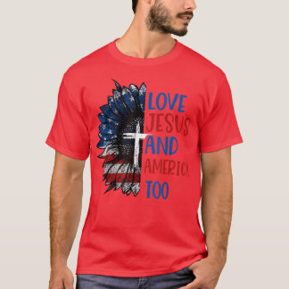 Camiseta Girassóis Ama Jesus E América Em 4 De Julho